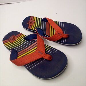 Reef Flip Flops Boys 2 Kids Rainbow Colorful Pre-owned